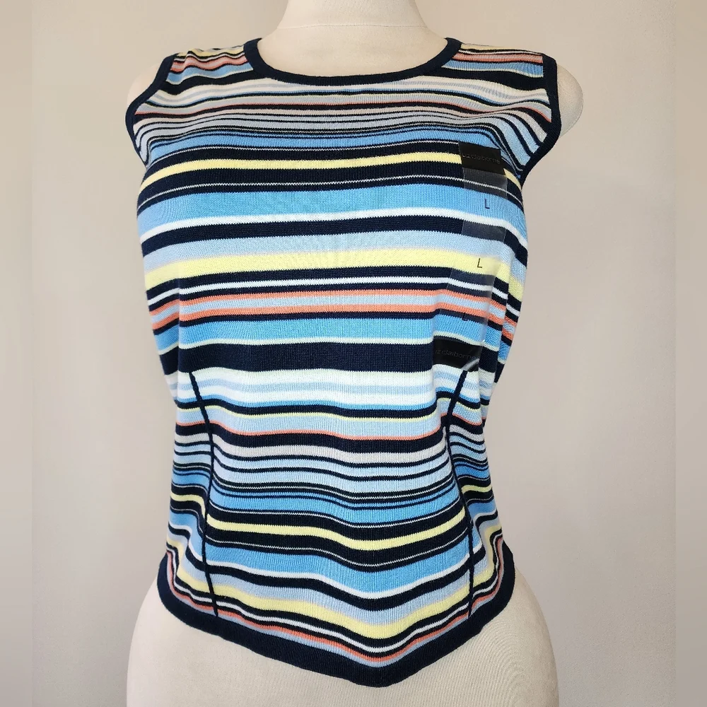 Liz Claiborne Colorful Striped Knit Tank Top NWT - Picture 2 of 8
